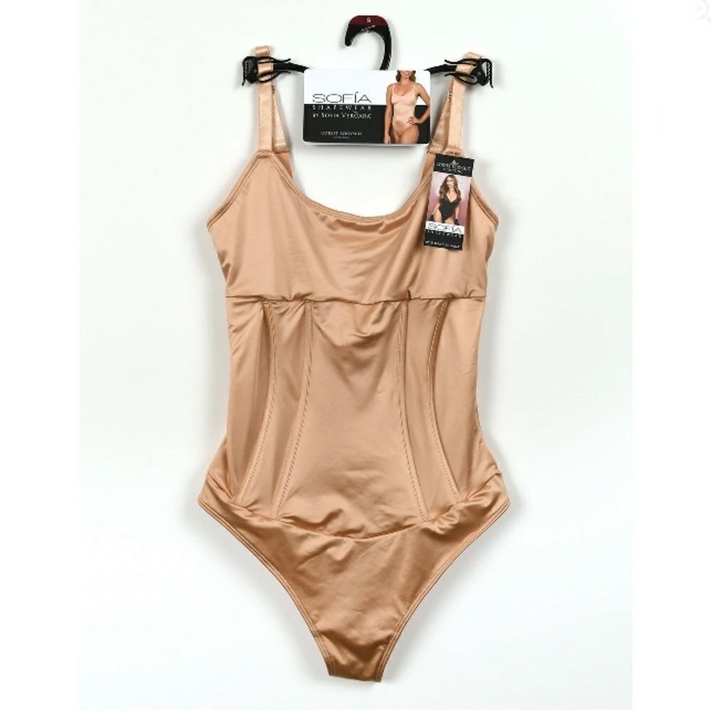 Women's Satin Sculpting Shapewear Corset Bodysuit Size S